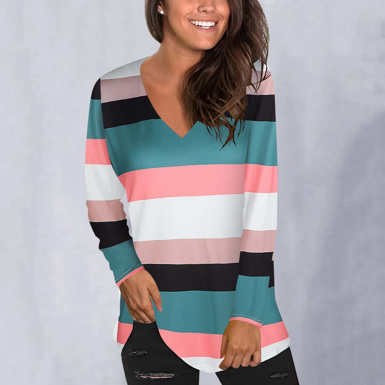 Базовые Женские футболки с длинным рукавом в Корейском стиле для студентов