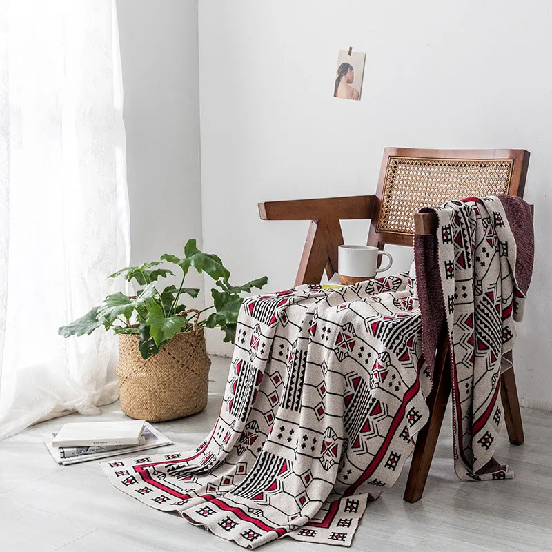 Aggcual new arrive Plaid blanket cotton jacquard Knitted throw sofa cover office lunch break Bedspread Nordic shawl XT52 | Дом и сад