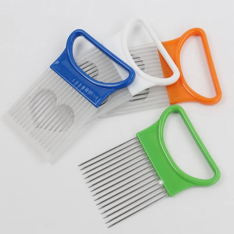 

Convenient Kitchen Cooking Tool Onion Tomato Vegetable Slicer Cutting Aid Guide Holder Fruit Slicing Cutter Gadget