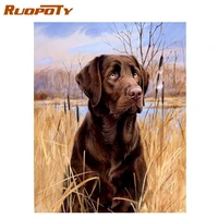 ruopoty paint by numbers for adults children dog picture diy handpainted oil painting drawing on canvas home decoration