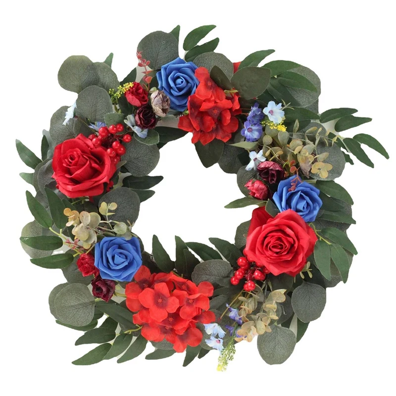 

Artificial Rose Flower Wreath for Front Door Wall Window Wedding Party Farmhouse Home Christmas Thanksgiving Decoration