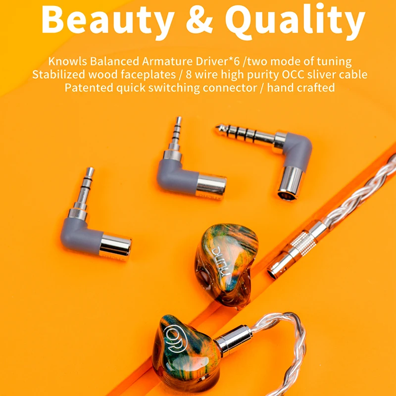 Наушники-вкладыши DUNU Studio SA6 Hi-Fi монитор 6BA наушники Drivers IEM наушники-вкладыши с