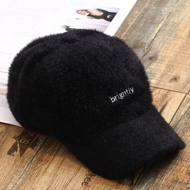 SILOQIN Trend Letter Embroidery Baseball Cap For Women's Autumn Winter Thick Thermal Snapback Caps Fashion Students Tide Hat New