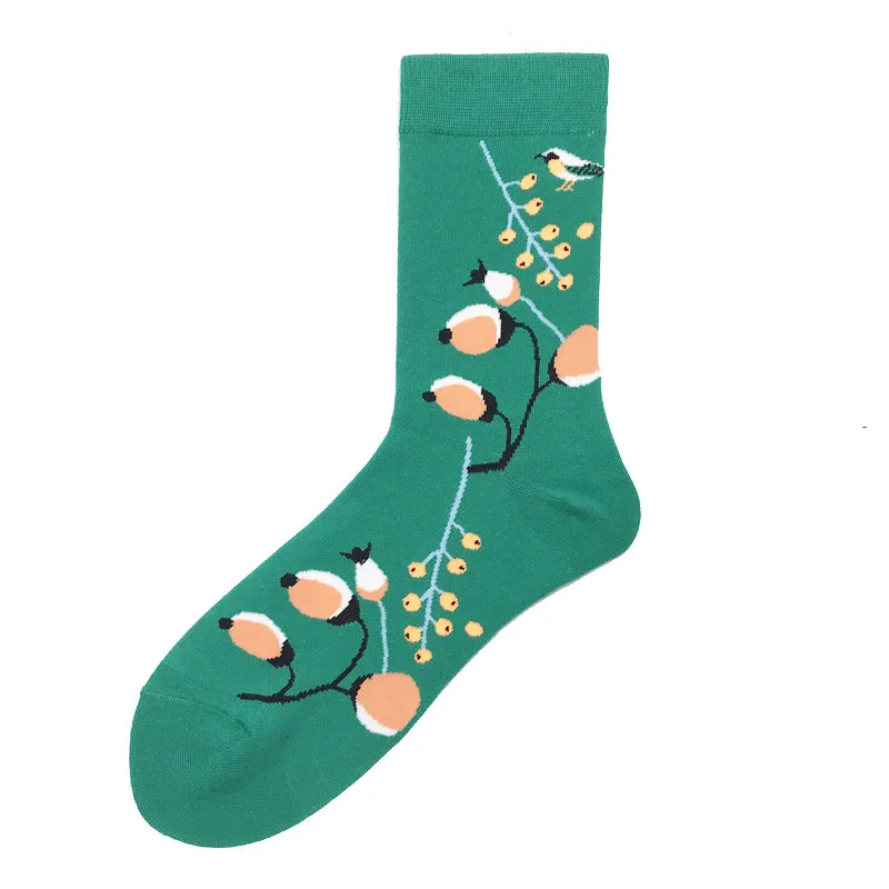 socks 18 Kawaii/женские носки с цветочным рисунком; милые женские носки с абстрактным принтом; хлопковые короткие креативные носки с животными; теплые забавные зимние носки до щиколотки - Цвет: socks 18