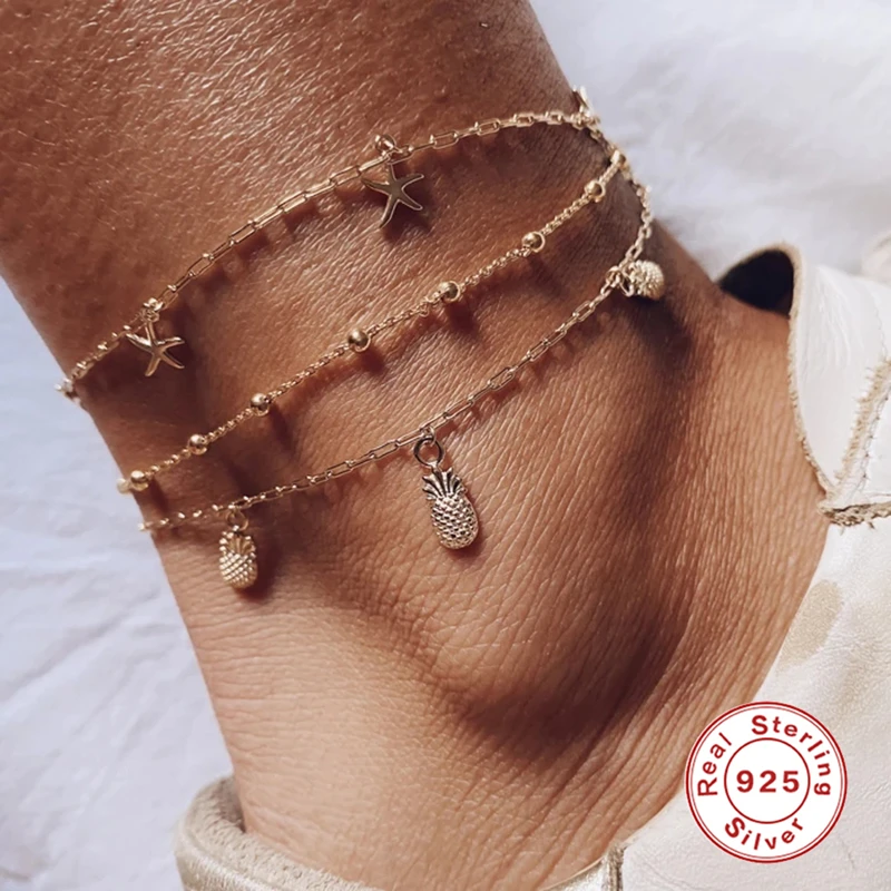 Браслеты ROXI для ног женские милые ножные браслеты из стерлингового серебра 925