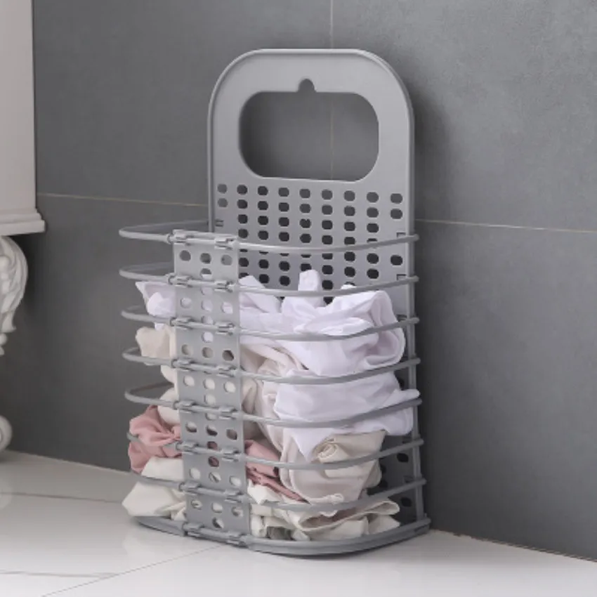 

Household folding laundry basket bathroom toilet wall-mounted laundry basket