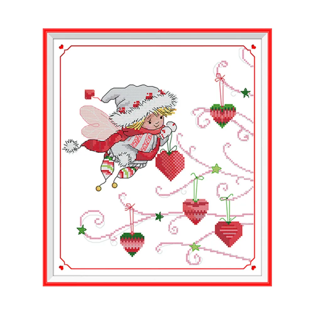 

The Christmas gifts of spirit cross stitch kit people 18ct 14ct 11ct count print canvas stitches embroidery DIY handmade