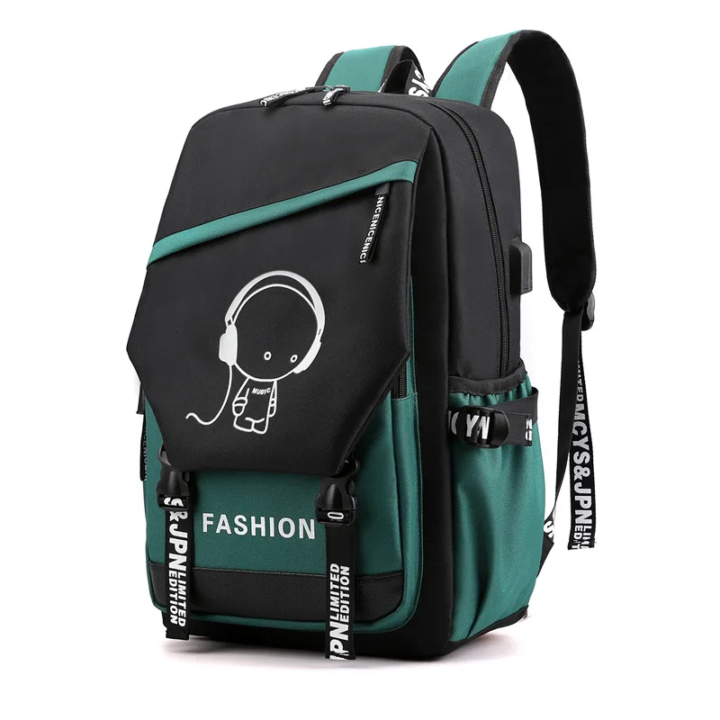 Осень-зима 2021, новый рюкзак с USB-интерфейсом, модный рюкзак, светящийся школьный рюкзак с принтом, школьный рюкзак унисекс