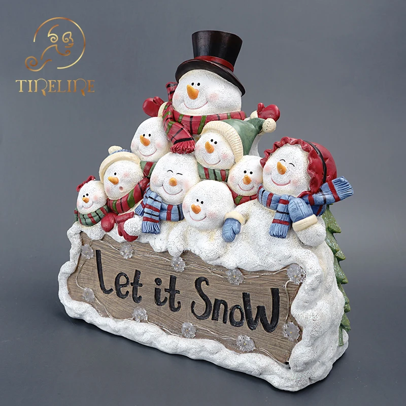 

Statues Sculptures Figurines For Interior Room Ornaments Home Decoration Accessories Christmas Decoration 2021 New Year Snowman