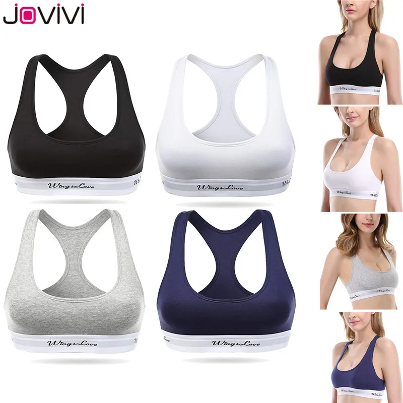 Jovivi Популярный 1 шт. женский спортивный бюстгальтер без косточек удобный женский спортивный лифчик Пуловер черный/белый/серый/синий Wingslove