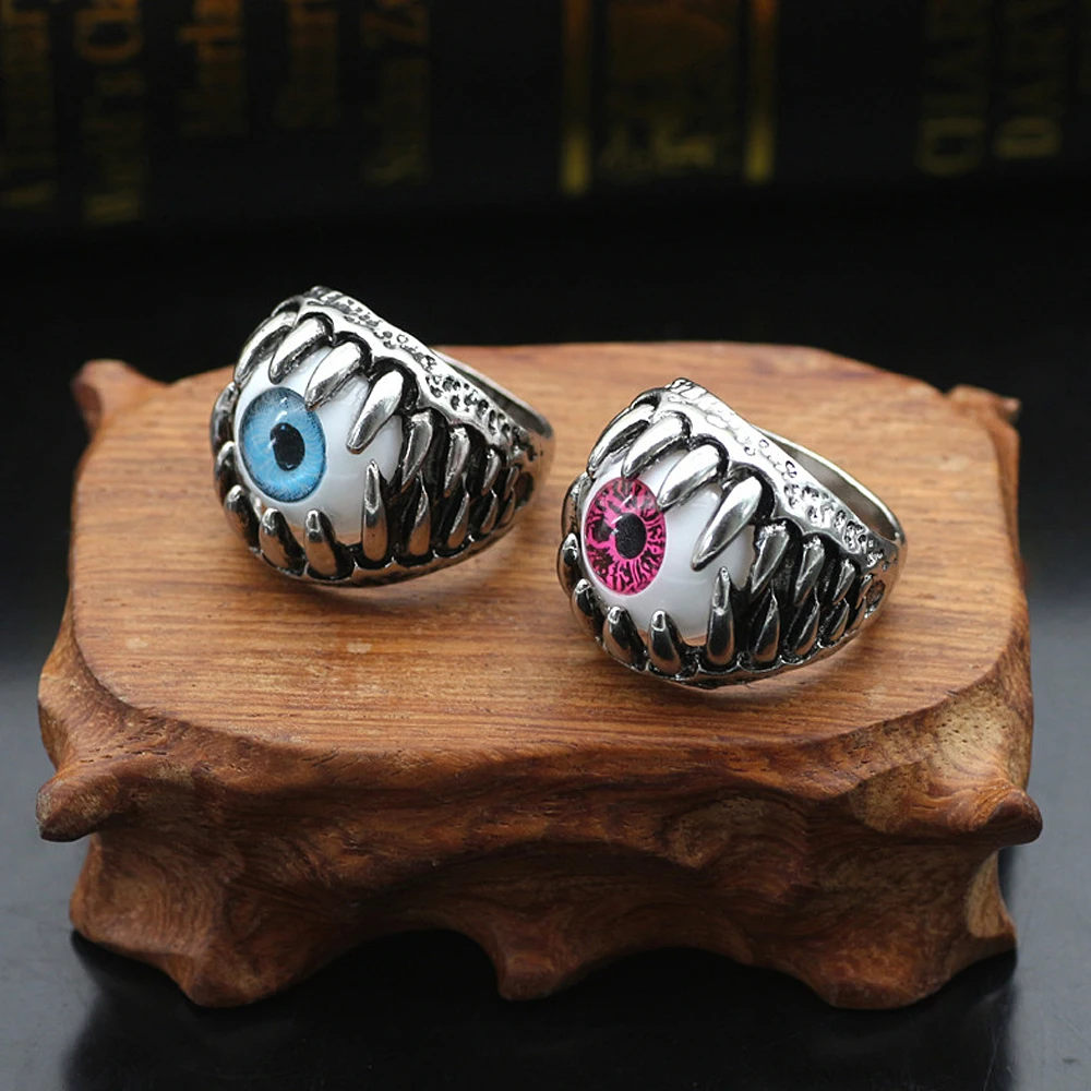 Готический демон глаз кольцо для мужчин в стиле ретро 316L нержавеющая сталь Акула