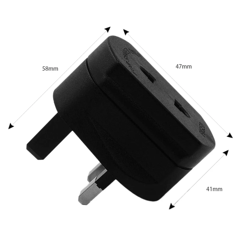 Черный деловой дорожный адаптер с 3 контактами на 2 контакта для электрической