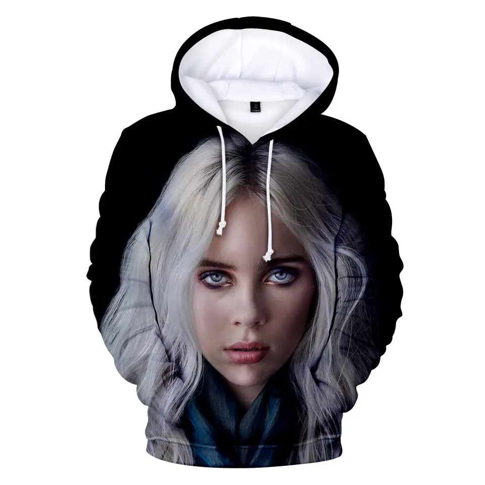 Модные дизайнерские 3D толстовки Billie Eilish для мужчин и женщин худи с капюшоном