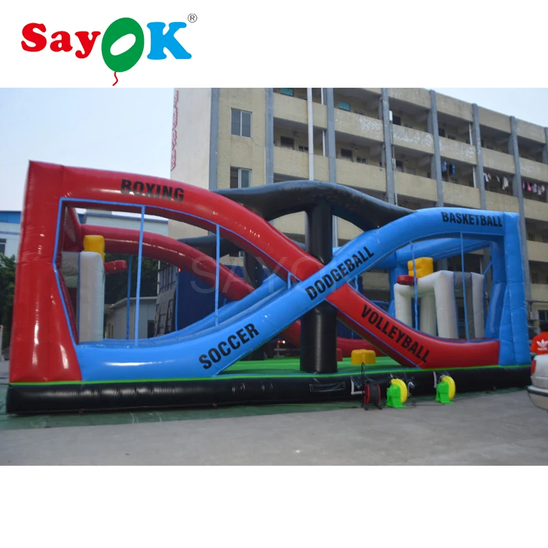Большая многофункциональная надувная площадка для бокса баскетбола волейбола