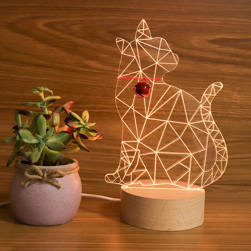 Новинка 3D кошка ночник деревянный USB лампа Забавный на Ebay | Лампы и освещение