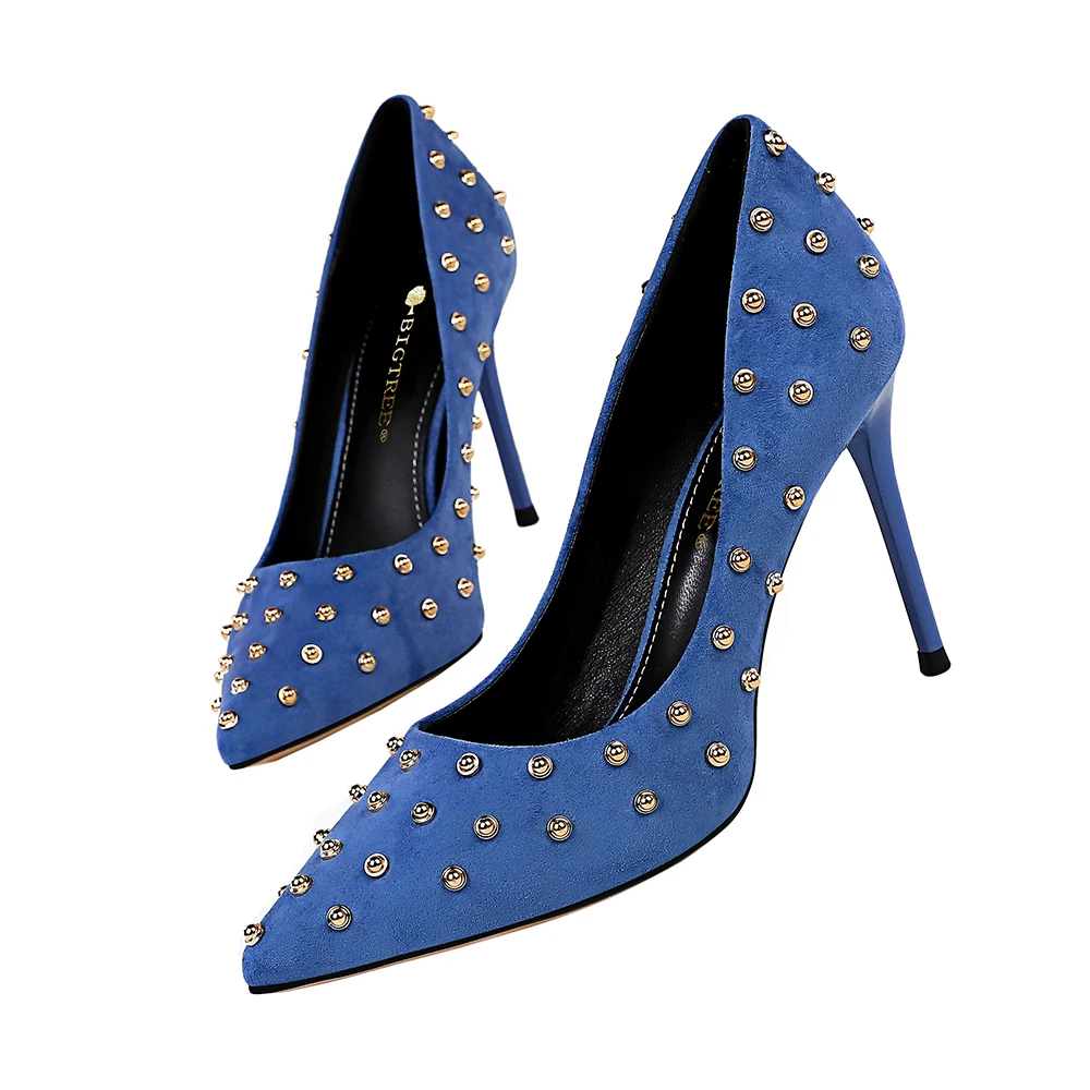 Туфли лодочки для девочек модный волнующий вечеринок Тонкий металлический