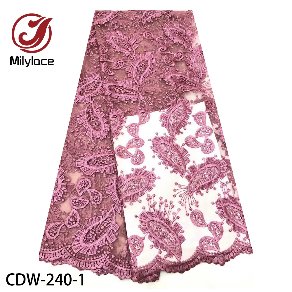 

Африканская кружевная ткань, нигерийские кружева с вышивкой, ткань 2020, высокое качество, Розовый французский тюль, кружевная ткань для женщ...