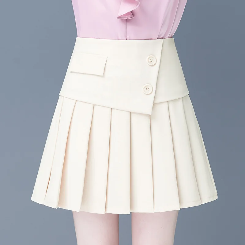 

Плиссированная мини-юбка для молодых женщин, для весны и лета, сексуальная трапециевидная короткая юбка с высокой талией, черные юбки, BSQ106, ...