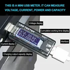 USB-детектор с ЖК-дисплеем, USB-тестер емкости и емкости для зарядного устройства, внешнего аккумулятора, вольтметр, амперметр
