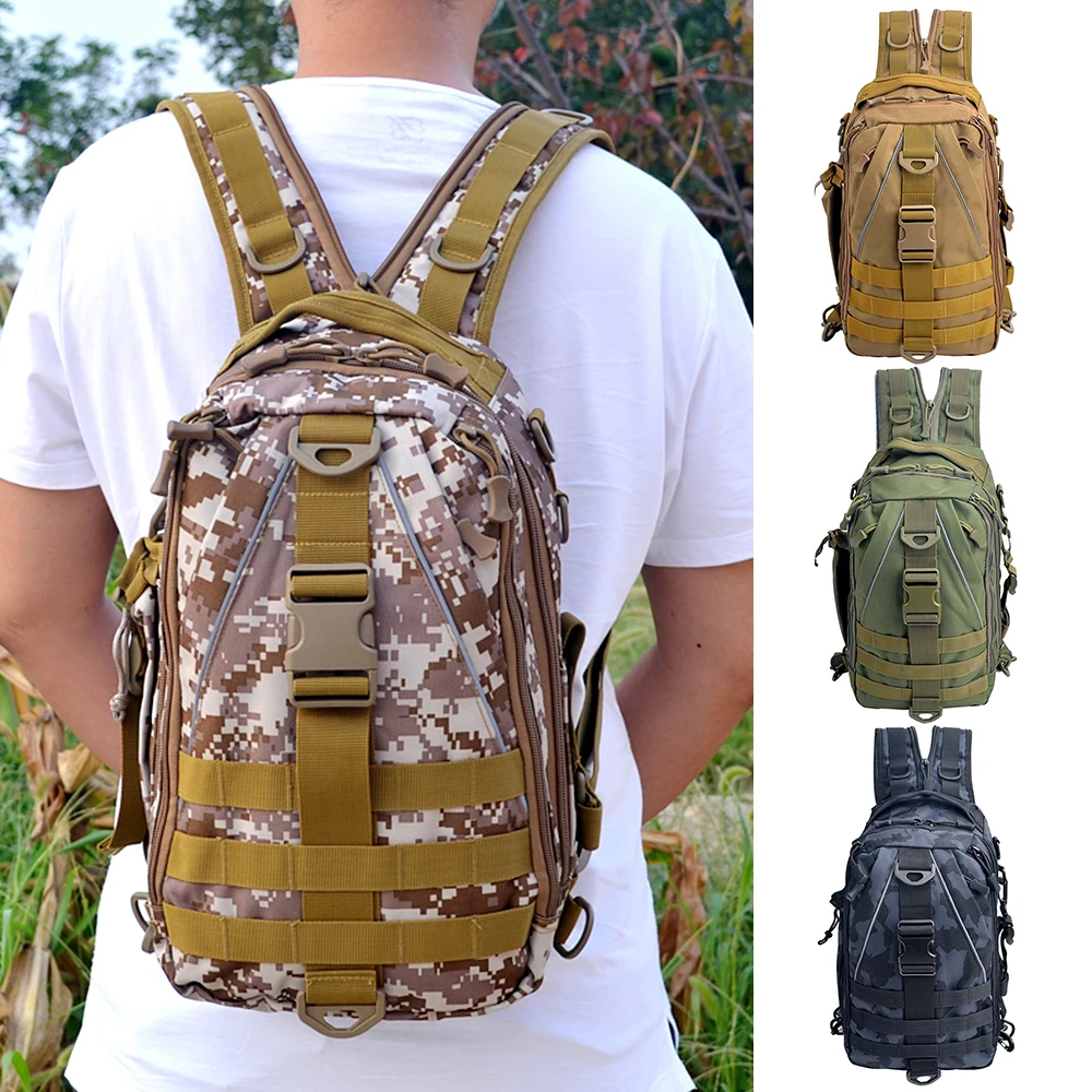 

Tactical Sling Pack Multi-purpose Fishing Bag Backpack Crossbody Shoulder Bag Daypack for Outdoor Fishing Hiking Climbing