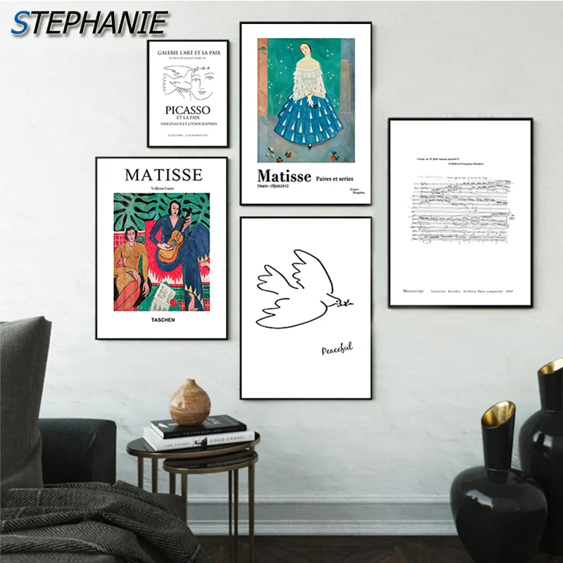 

Nordic Style Vintage Picasso Matisse Art Abstract Wall Poster Canvas Print Creativity Painting Famous Art Decoration Picture