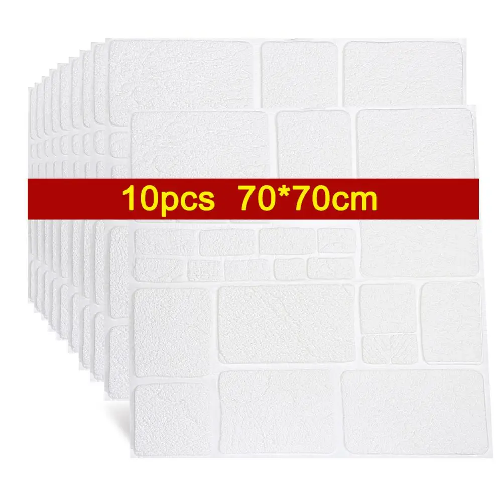 10 шт./компл. 3d стеновые панели белые Pe пенопластовые кирпичные настенные наклейки