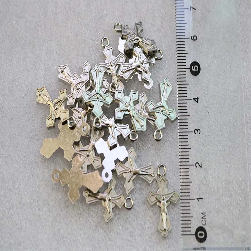 Католическая Золотая мини медаль с кулоном в виде Креста Иисуса ручная работа из