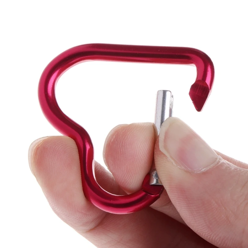 

10Pcs Outdoor Ring Aluminum Heart KeyChain Hook Clip Climbing Camping Outdoor Y51D