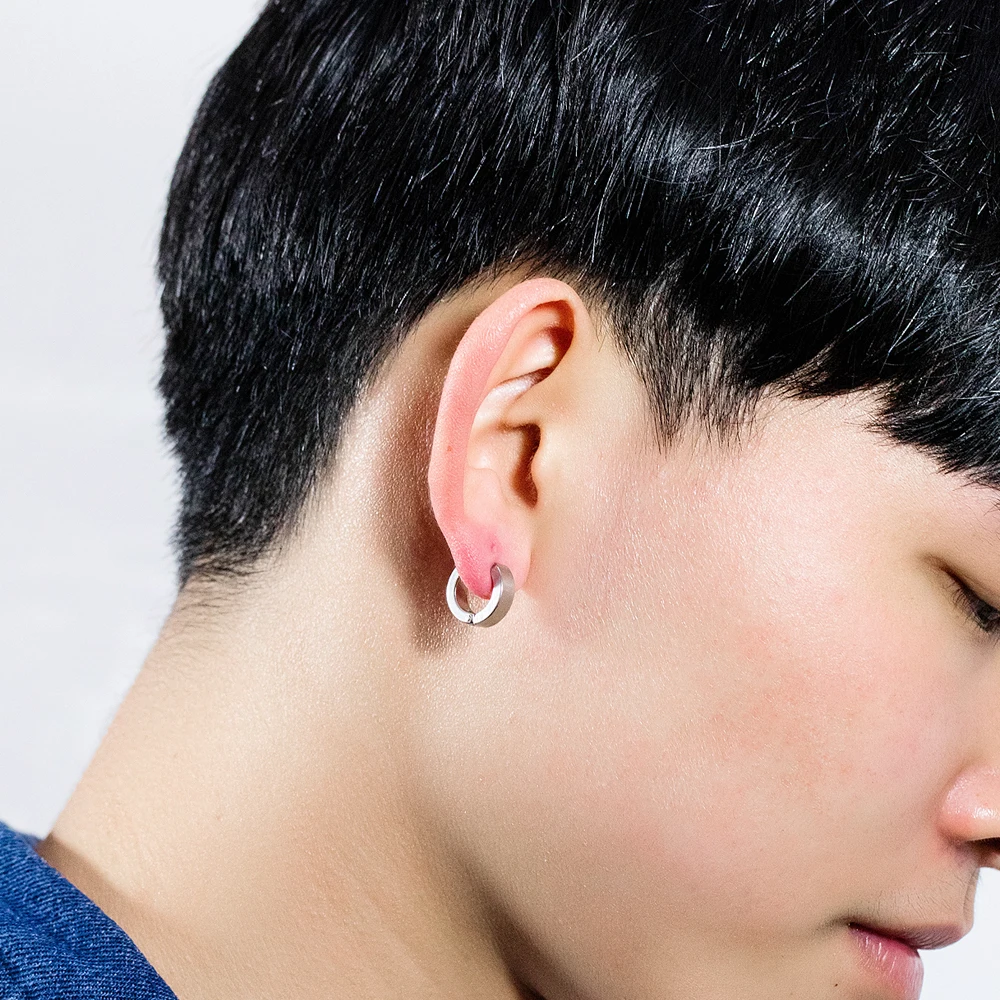 Мужские Серьги EyeYoYo из титановой стали круглые серьги нержавеющей без пирсинга