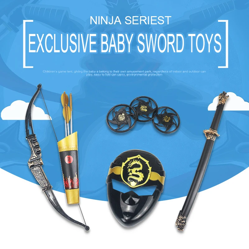 

Детский игрушечный меч, японский нож ниндзя, набор оружия, маска, Татсу ямаширо, лук и стрела, игрушечный реквизит для сцены, реквизит для рол...