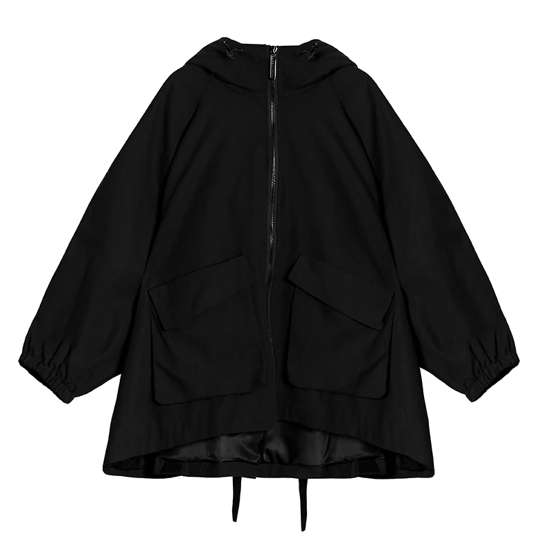 

XUXI Women Overalls Large Size Autumn And Winter Trendy All-match Short Loose Jacket Fashion Long Sleeve Stitching Coat FZ3308
