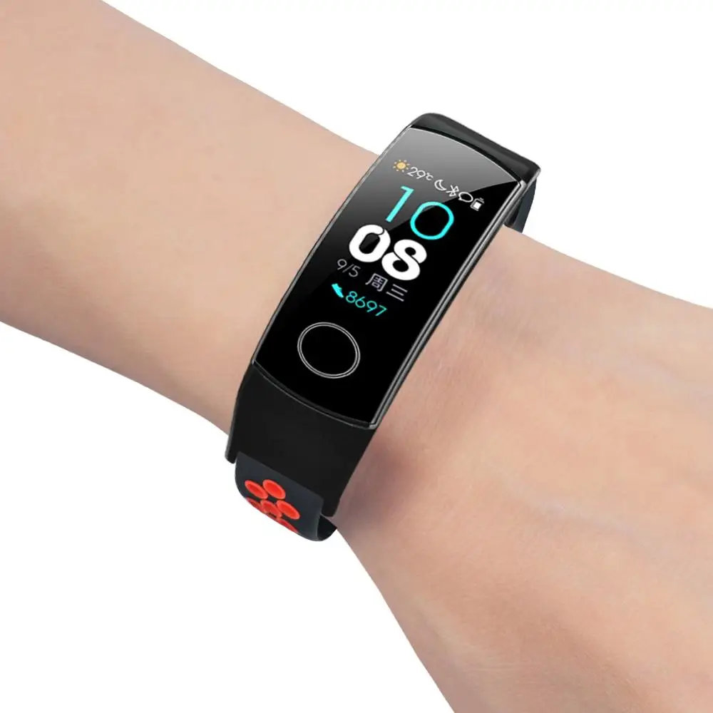 HANGRUI силиконовый двойной цветной ремешок для huawei Honor Band 5 4 ремешок резиновый браслет для Honor Band 5 браслет аксессуары