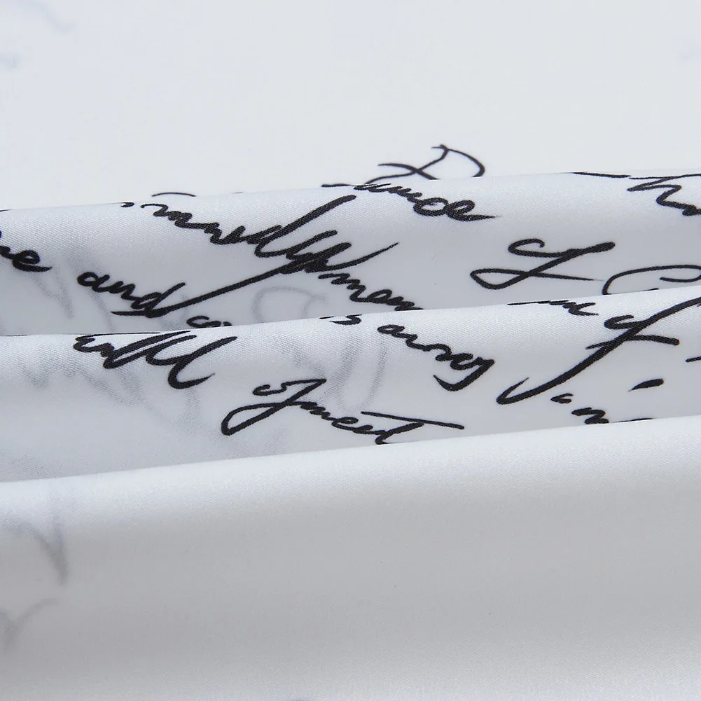 

Pop Women Autumn Letter Printing White Shirt V-neck Long Sleeve Blouse Tops Pop 88