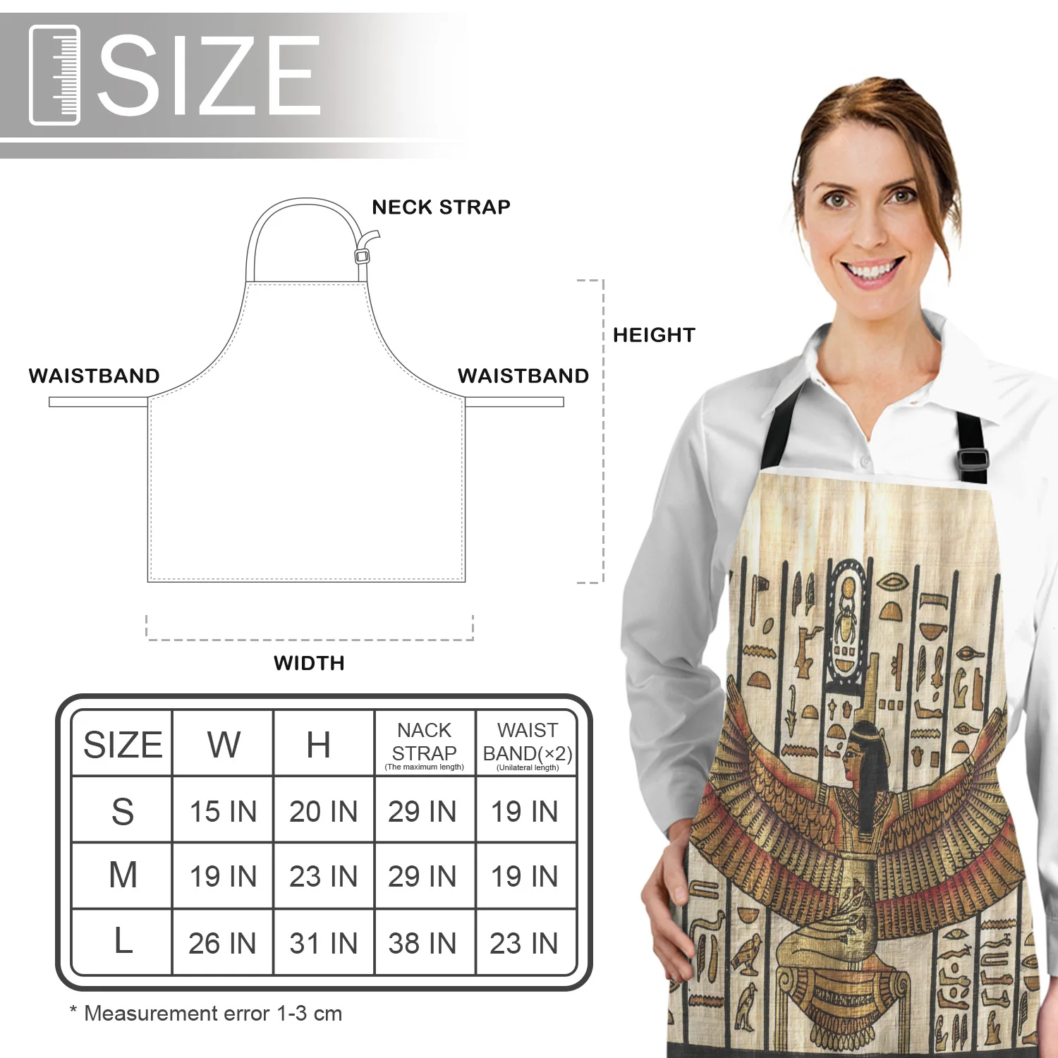 

Egyptian Ancient Art Culture Died Pattern Kitchen Apron Women Adult Female Home Cooking Baking Cleaning Aprons Bibs Home Tools