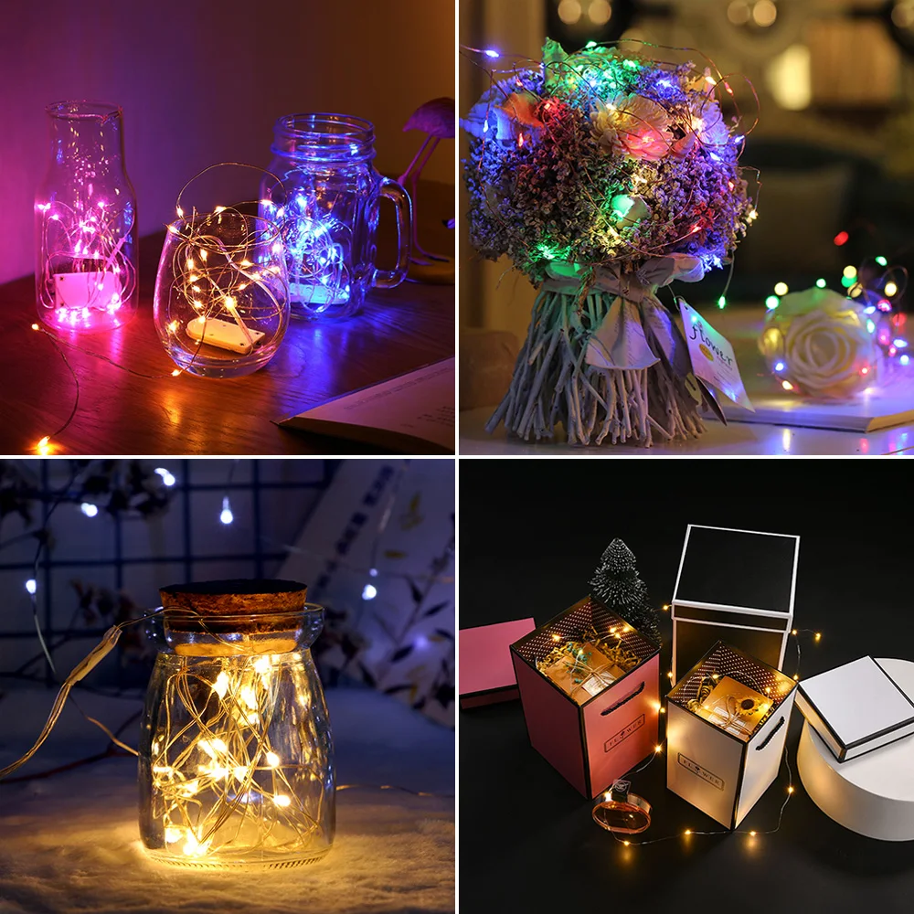 Светодиодная гирлянда на батарейках освещение с зажимом для фотографий