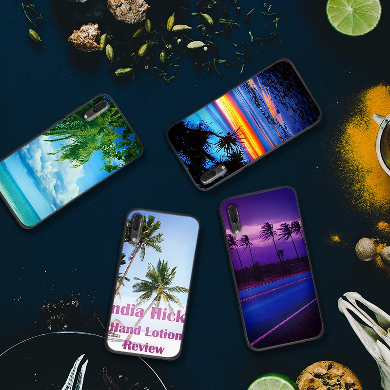 Для huawei P10 P20 2019 P8 P9 Mini P30 LITE для P Smart Z 2018 Pro Чехлы мобильных телефонов с пальмовыми