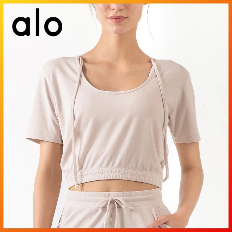 

Alo yoga Woman clothes training fitness running breathable moisture wicking short-sleeved sports top