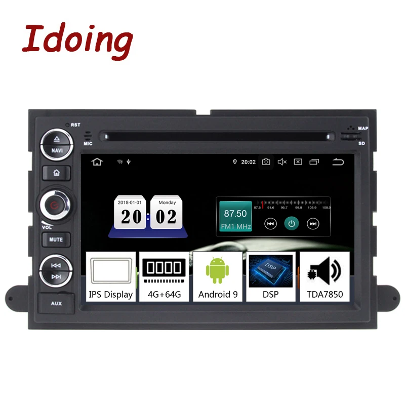 Автомагнитола Idoing 7 &quot2Din Andriod 9 0 для Ford Fusion Explorer Edge 2004 2009 4 Гб + 64 ГБ 8 ядер GPS