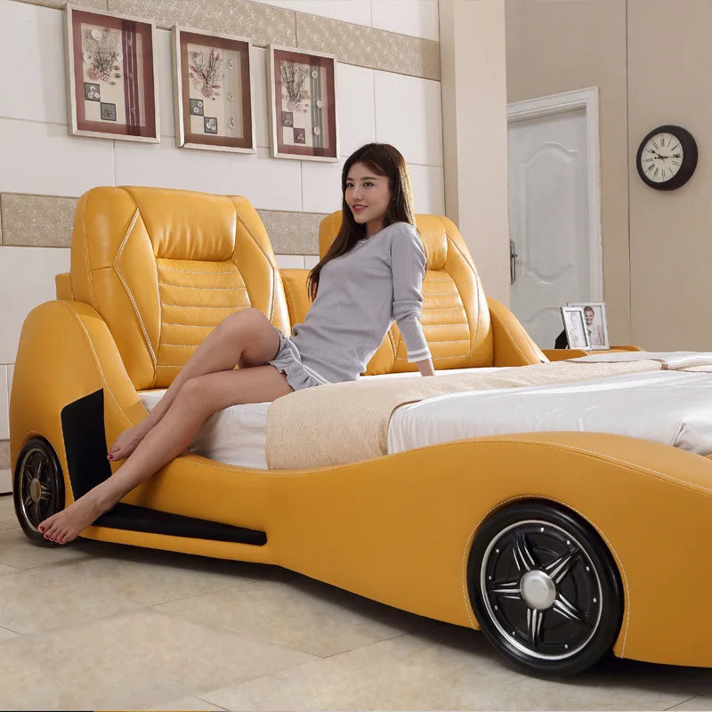 

Индивидуальная кровать, спортивный автомобиль в форме Lamborghini, кожаная кровать, высококачественный отель General Motors Bed factory direct # CE-103