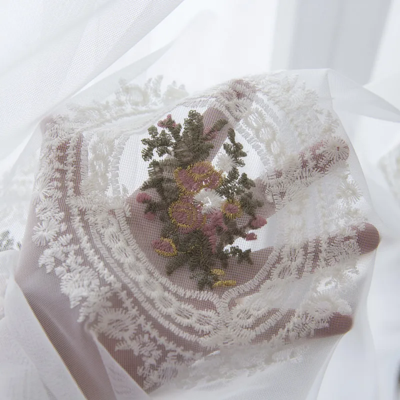 korean pastoral rose half curtain for kitchen short length window garden coffee cabinet door valance small tulle panel dl wp243e free global shipping