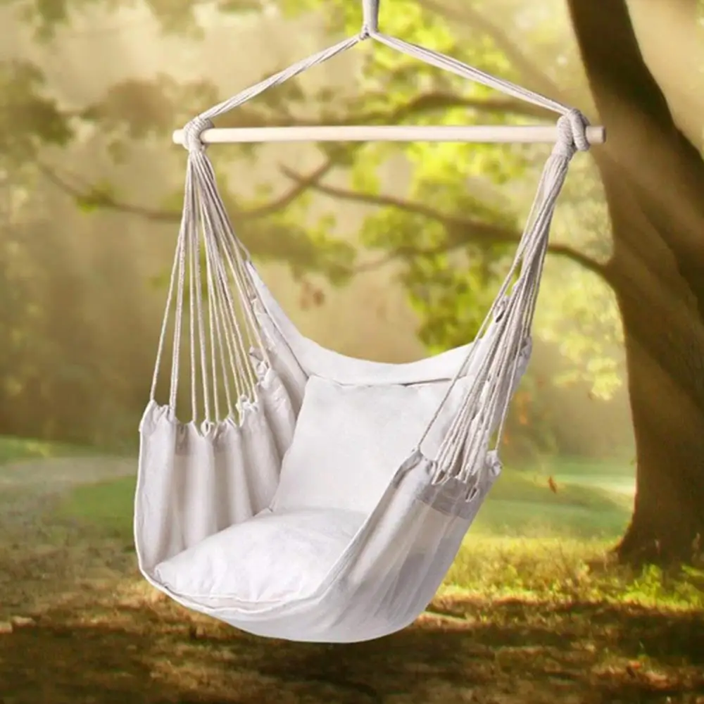 150kg Hammock Garden Hang Lazy Chair Swinging Indoor Outdoor Furniture Hanging Rope Swing Seat bed Travel Camping 