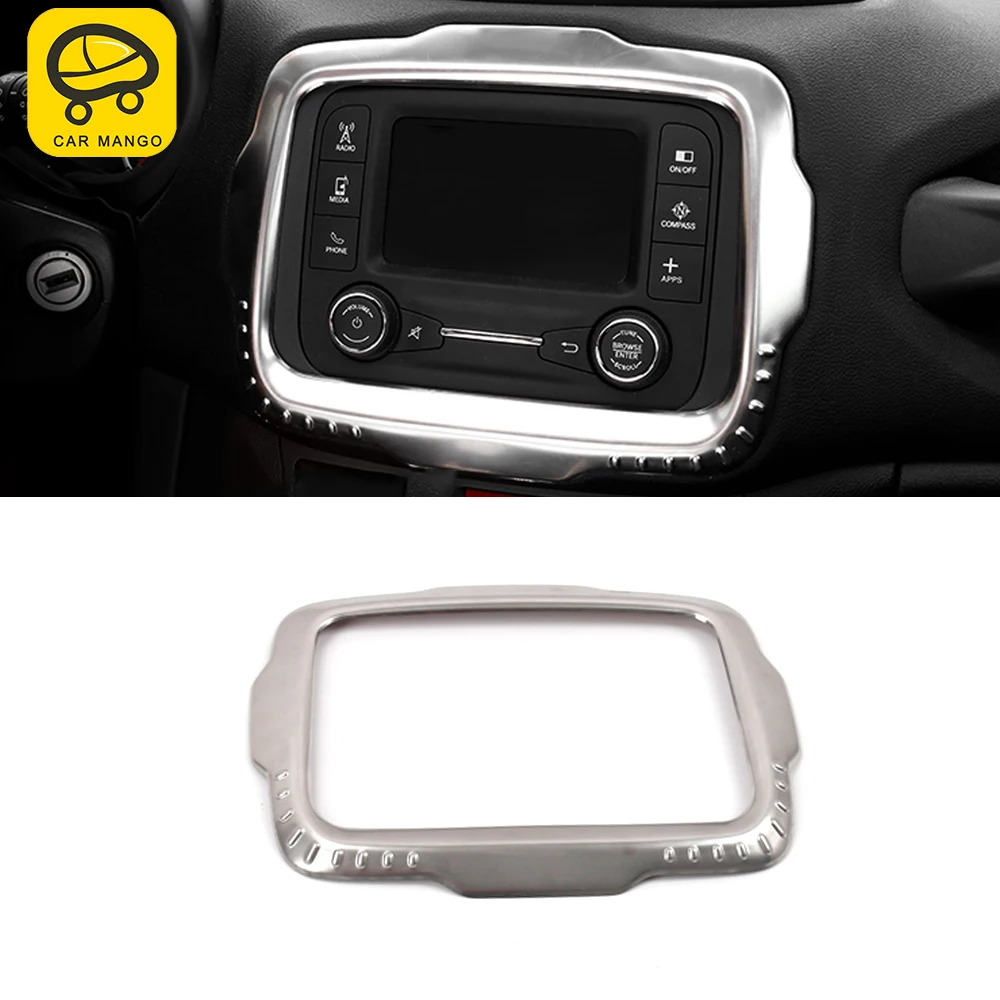 

Автомобильная панель навигатора CarManGo для Jeep Renegade 2015-2019 из нержавеющей стали, крышка навигатора, украшение, декоративная наклейка, аксессуар...