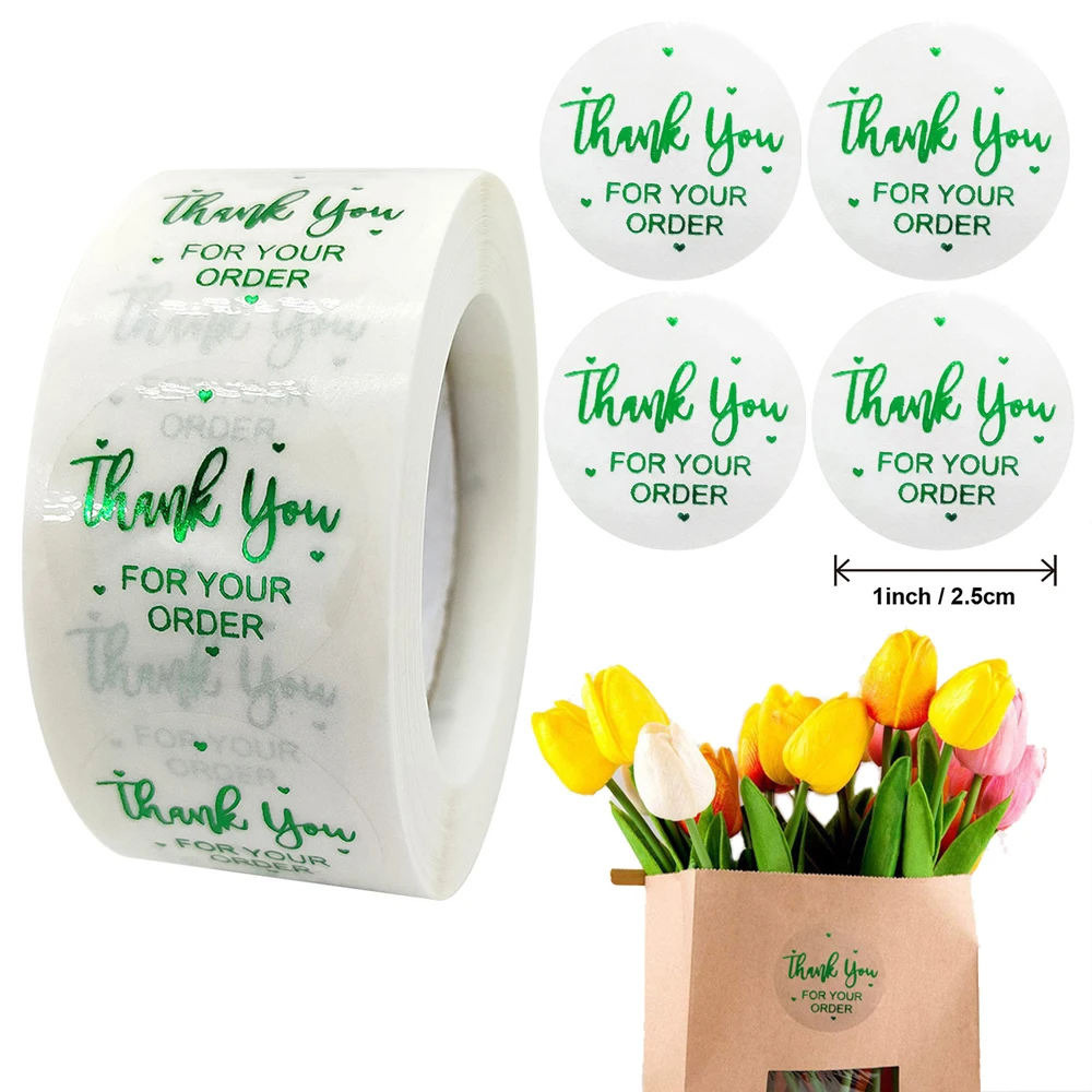 

500 шт., 2,5 см, зеленые блестящие наклейки