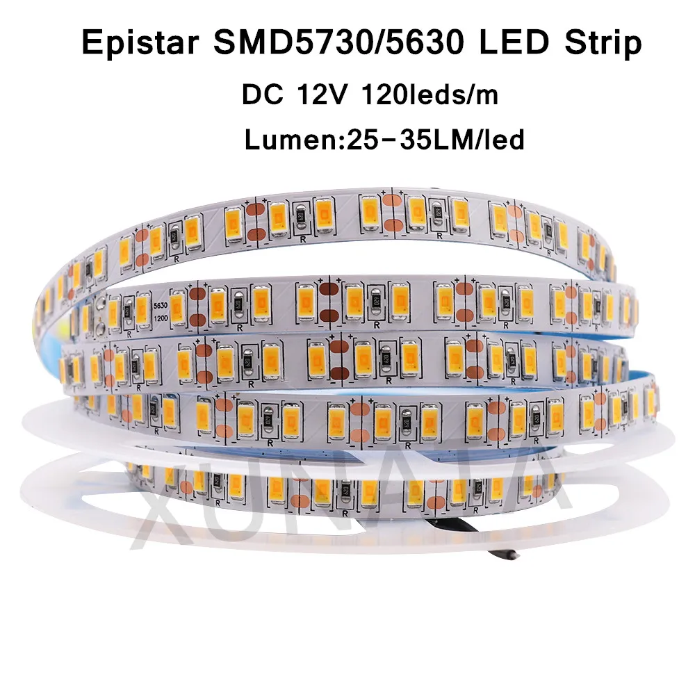 Суперяркая Светодиодная лента с чипом Epistar 12 В постоянного тока SMD 5630 холодный