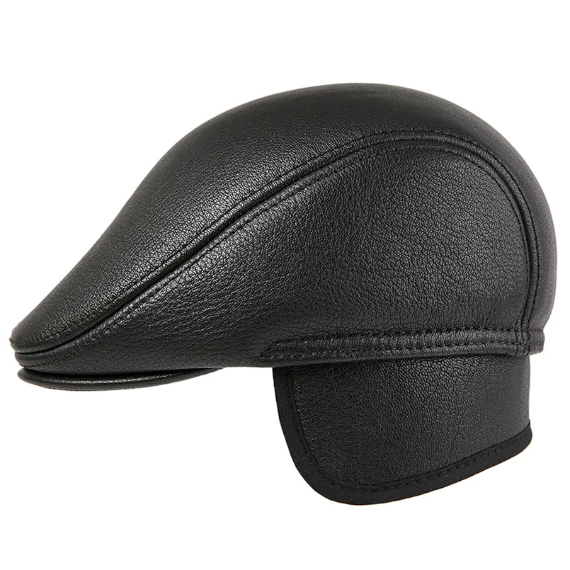 Новый папа шляпа Роскошная овчина зимняя шапка для мужчин козырьки джентльмен