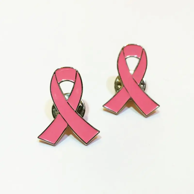

10Pcs/Set Womens Jewelry Enamel Pink Ribbon Brooch Pins Surviving Awareness Hope Lapel Buttons Badges