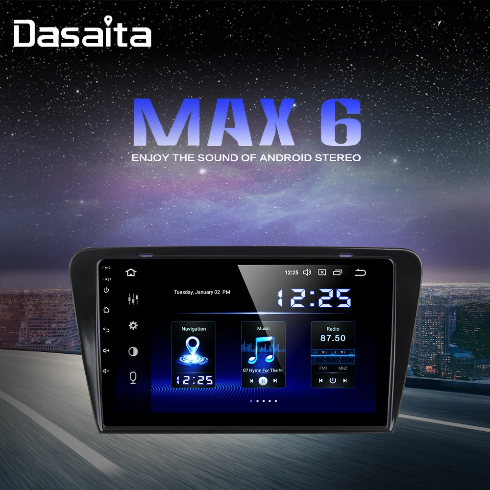 Мультимедийный автомобильный экран 10 2 дюйма IPS 1 Din Android 0 для Skoda Octavia 2014 2015 2016 2017 GPS