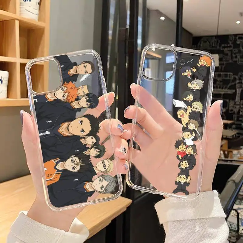 

Haikyuu Hinata attacks Anime Phone Case Transparent for iPhone 6 7 8 11 12 s mini pro X XS XR MAX Plus SE cover funda