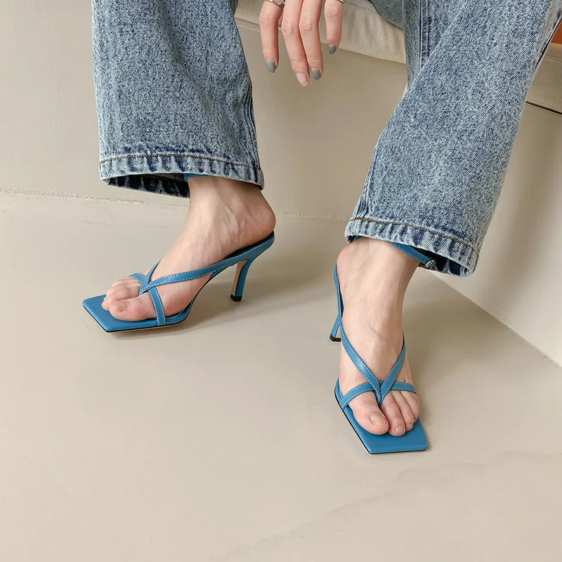 Женские винтажные босоножки MONMOIRA на высоком каблуке с квадратным носком и