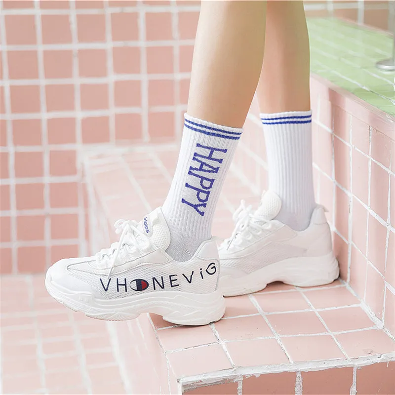 Носки женские уличная одежда для девочек хлопковые повседневные белые носки в